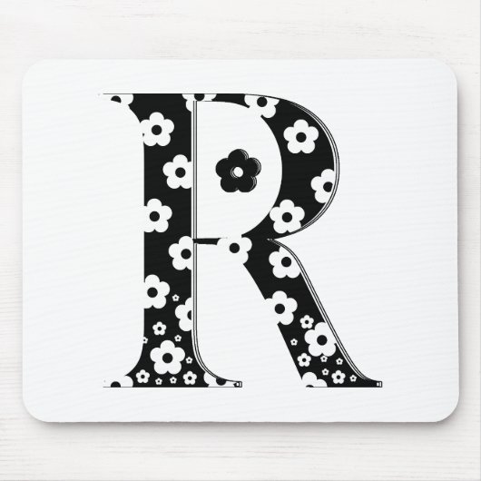 Blume Muster Buchstabe R Mousepad (Vorne)