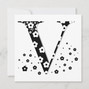 Blume Muster Buchstabe V