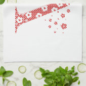 Blume Muster Buchstabe V (rot) Handtuch (Gefaltet)