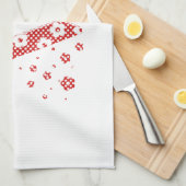 Blume Muster Buchstabe V (rot) Handtuch (Viertel Falte)