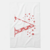 Blume Muster Buchstabe V (rot) Handtuch (Vertikal)