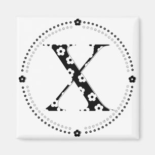 Blume Muster Buchstabe X Magnet