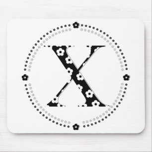 Blume Muster Buchstabe X Mousepad