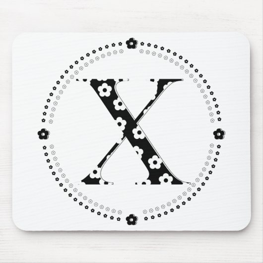 Blume Muster Buchstabe X Mousepad (Vorne)