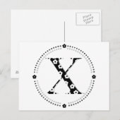 Blume Muster Buchstabe X Postkarte (Vorne/Hinten)