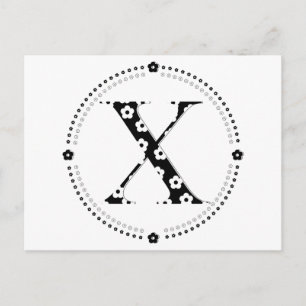 Blume Muster Buchstabe X Postkarte