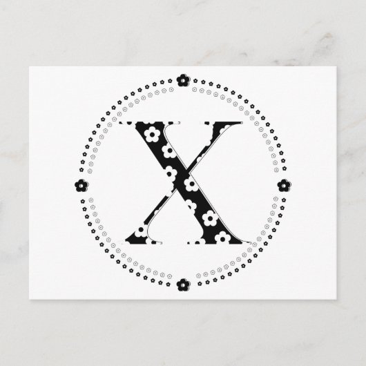 Blume Muster Buchstabe X Postkarte (Vorderseite)