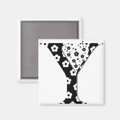 Blume Muster Buchstabe Y Magnet (Vorderseite/Rückseite)