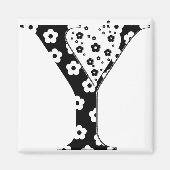 Blume Muster Buchstabe Y Magnet (Vorne)