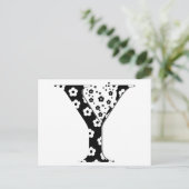 Blume Muster Buchstabe Y Postkarte (Stehend Vorderseite)