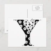 Blume Muster Buchstabe Y Postkarte (Vorne/Hinten)