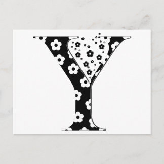 Blume Muster Buchstabe Y Postkarte