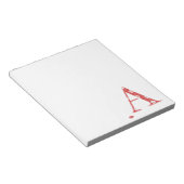 Blume Muster Buchstaben A (rot) Notizblock (angewinkelt)