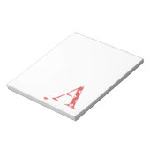 Blume Muster Buchstaben A (rot) Notizblock (Rotiert)