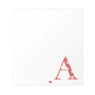 Blume Muster Buchstaben A (rot) Notizblock