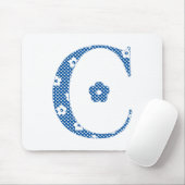 Blume Muster Buchstaben C (blau) Mousepad (Mit Mouse)