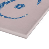 Blume Muster Buchstaben C (blau) Schneidebrett (Ecke)