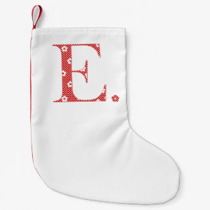Blume Muster Buchstaben E (rot) Kleiner Weihnachtsstrumpf