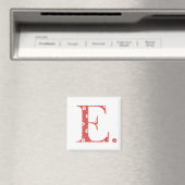 Blume Muster Buchstaben E (rot) Magnet (In Situ (Geschirrspüler))