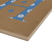 Blume Muster Buchstaben H (blau) Schneidebrett (Ecke)
