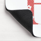 Blume Muster Buchstaben H (rot) Mousepad (Ecke)