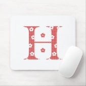 Blume Muster Buchstaben H (rot) Mousepad (Mit Mouse)