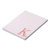 Blume Muster Buchstaben K (rot) Notizblock (Rotiert)