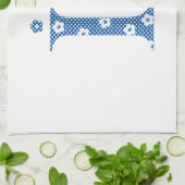 Blume Muster Buchstaben L (blau) Handtuch (Gefaltet)