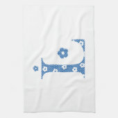 Blume Muster Buchstaben L (blau) Handtuch (Vertikal)