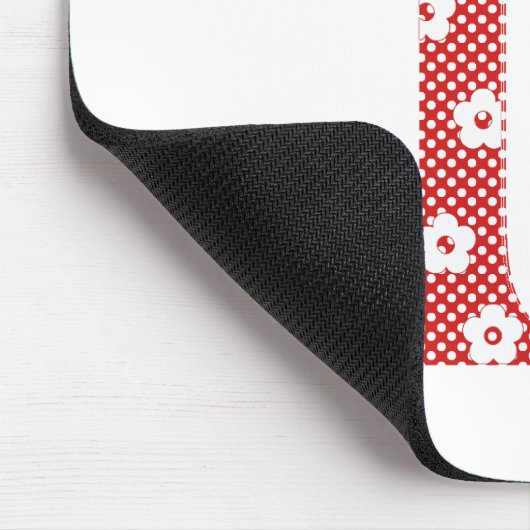 Blume Muster Buchstaben L (rot) Mousepad (Ecke)