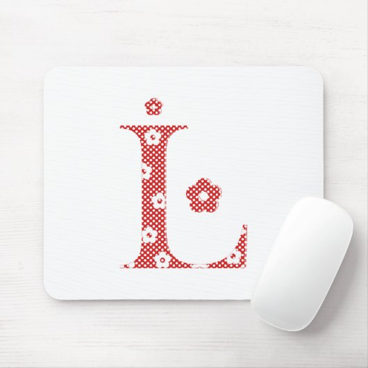 Blume Muster Buchstaben L (rot) Mousepad (Mit Mouse)