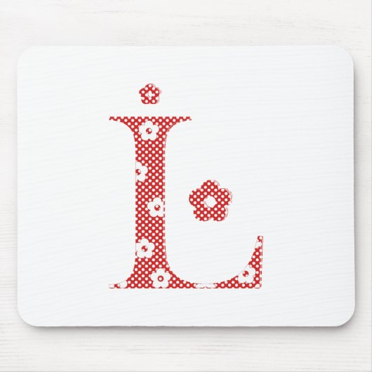 Blume Muster Buchstaben L (rot) Mousepad (Vorne)