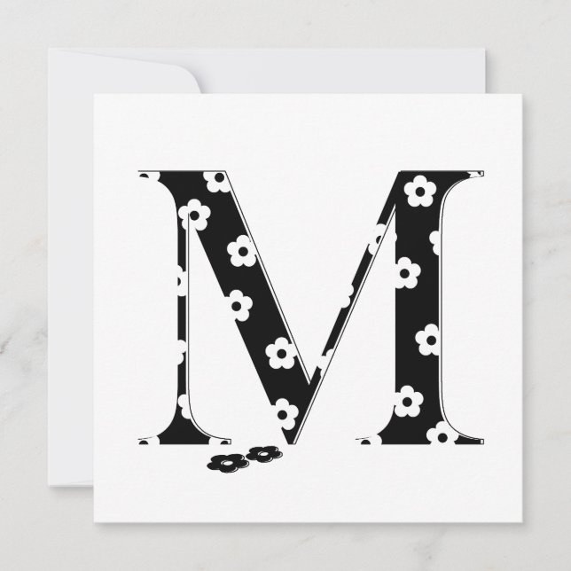 Blume Muster Buchstaben M (Vorderseite)