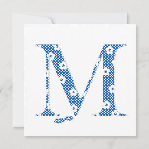 Blume Muster Buchstaben M (blau)