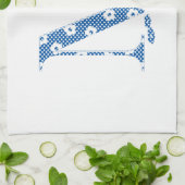 Blume Muster Buchstaben M (blau) Handtuch (Gefaltet)