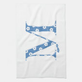 Blume Muster Buchstaben M (blau) Handtuch (Vertikal)