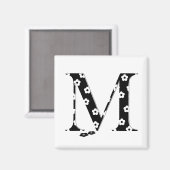 Blume Muster Buchstaben M Magnet (Vorderseite/Rückseite)