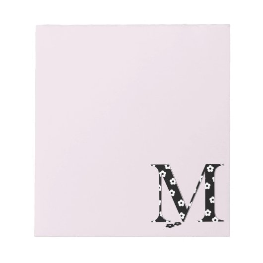 Blume Muster Buchstaben M Notizblock (Vorderseite)