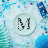 Blume Muster Buchstaben M Pappteller (Party)