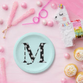 Blume Muster Buchstaben M Pappteller (Party)