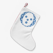 Blume Muster Buchstaben O (blau) Kleiner Weihnachtsstrumpf (Vorderansicht (hängend))