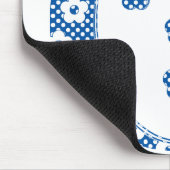 Blume Muster Buchstaben O (blau) Mousepad (Ecke)