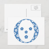 Blume Muster Buchstaben O (blau) Postkarte (Vorne/Hinten)