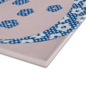 Blume Muster Buchstaben O (blau) Schneidebrett (Ecke)