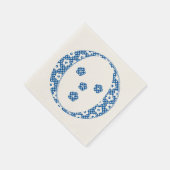 Blume Muster Buchstaben O (blau) Serviette (Ecke)
