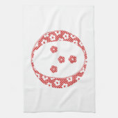 Blume Muster Buchstaben O (rot) Geschirrtuch (Vertikal)