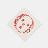 Blume Muster Buchstaben O (rot) Serviette (Ecke)