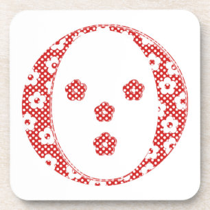 Blume Muster Buchstaben O (rot) Untersetzer