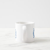 Blume Muster Buchstaben Q (blau) Espressotasse (Rückseite)