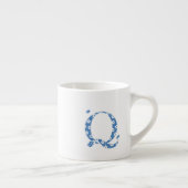 Blume Muster Buchstaben Q (blau) Espressotasse (Rechts)